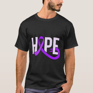 Hope Purple Ribbon Heimerheimer's Disease Awarenes T-Shirt