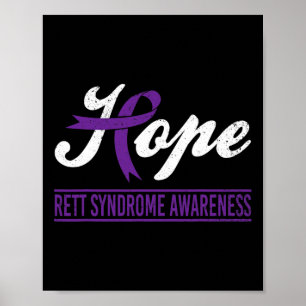 Hope Purple Ribbon Rett Syndrome Awareness Support Poster