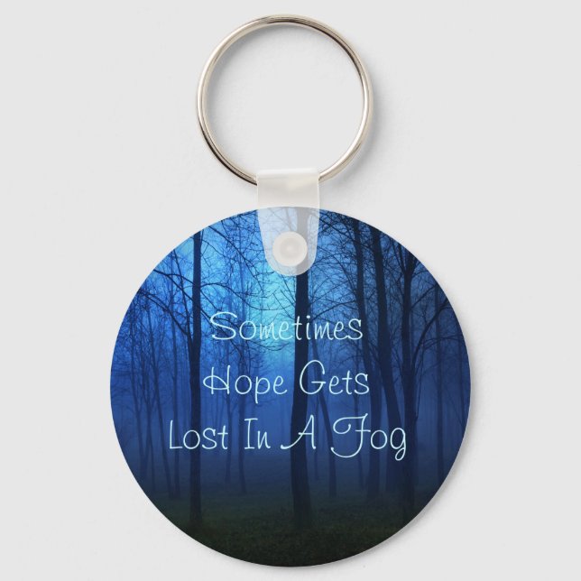 Hope quote life forest fog background iPod touch c Key Ring (Front)