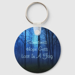 Hope quote life forest fog background key ring