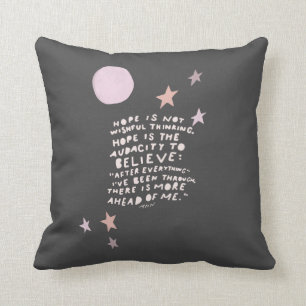 Hope quote - purple and pink moon and stars cushion
