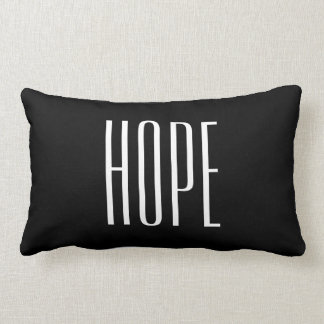 Hope Quotes Chic Black & White Lumbar Cushion