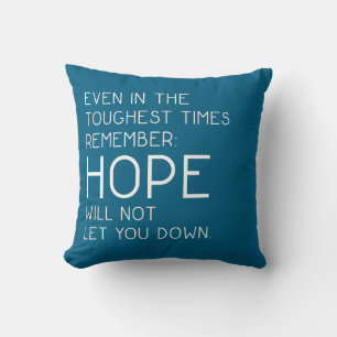 Hope Quotes Ocean Blue Cushion