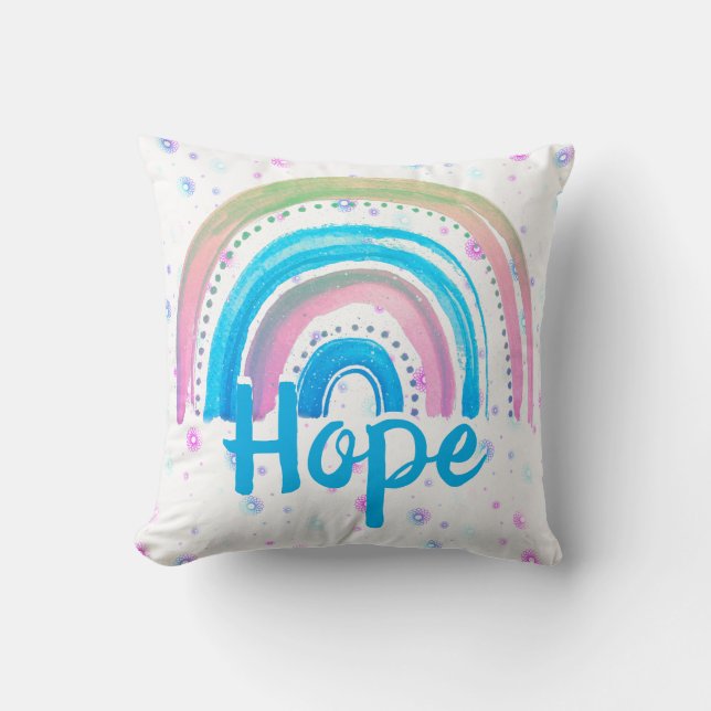 Hope Rainbow With Spirals  Cushion (Front)