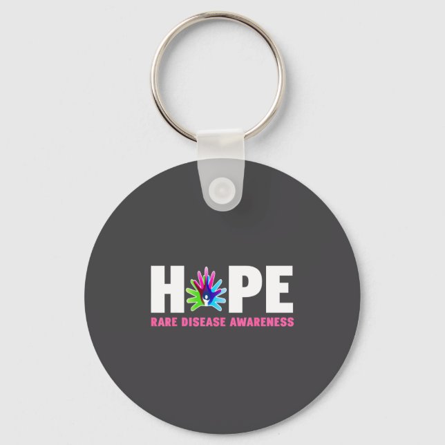 Hope Rare Disease Awareness Shirt - Rare Disease D Key Ring (Front)