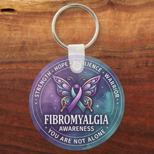 Hope • Resilience • Warrior Fibro Awareness Key Ring