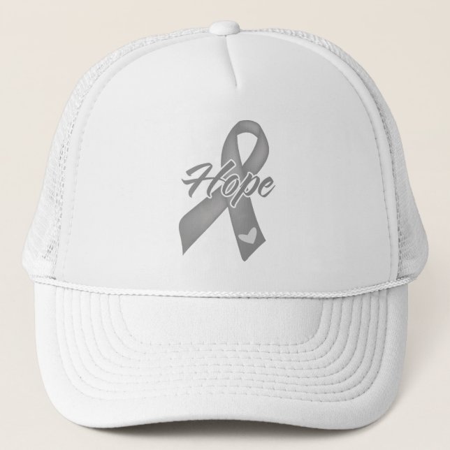 Hope Ribbon - Brain Cancer Trucker Hat (Front)