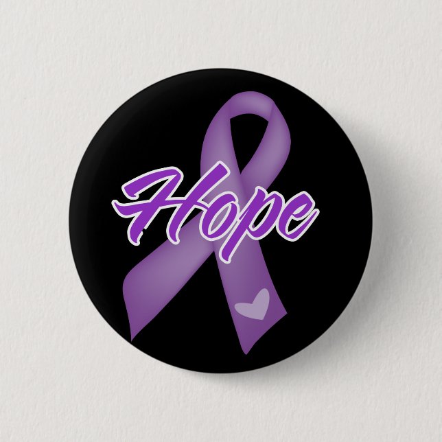 Hope Ribbon - Purple Ribbon Causes 6 Cm Round Badge (Front)