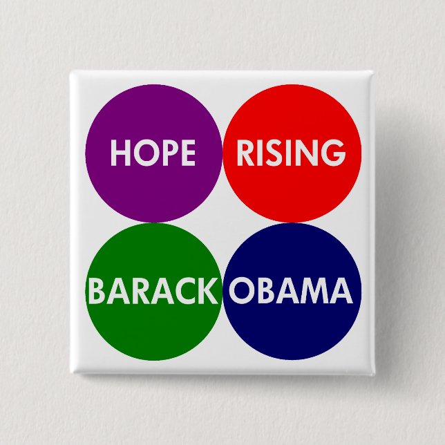 Hope Rising: Barack Obama Button (Front)