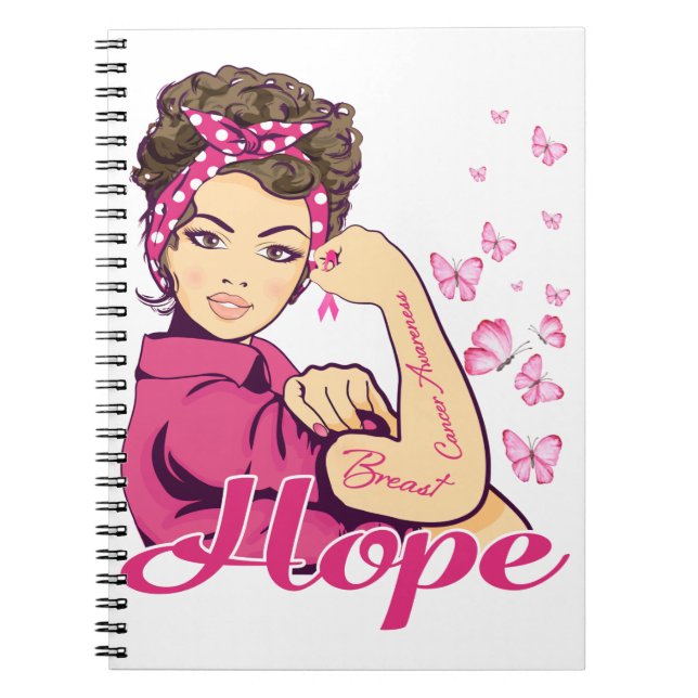 Hope Rosie Riveter Breast Cancer Awareness Notebook (Front)