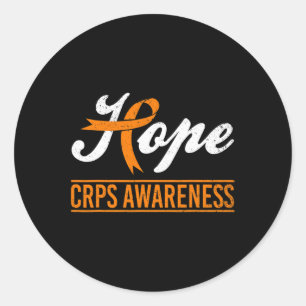 Hope Rsd Crps Awareness Month Orange Ribbon Suppor Classic Round Sticker
