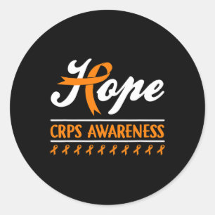 Hope Rsd Crps Awareness Month Orange Ribbon Suppor Classic Round Sticker