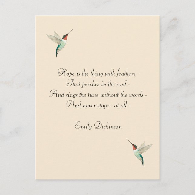 Hope Ruby-throated Hummingbirds Postcard (Front)