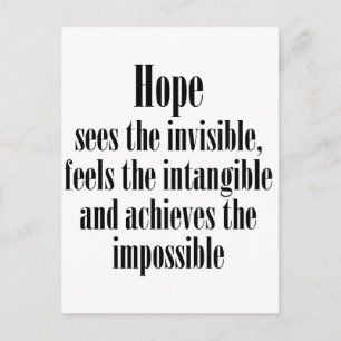 Hope sees the invisible postcard