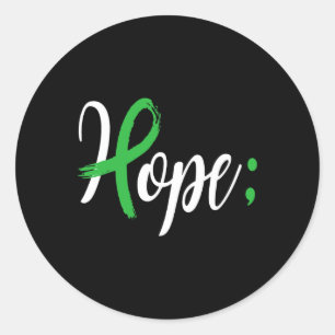 Hope Semicolon Mental Health Awareness Month Suppo Classic Round Sticker