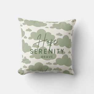 Hope • Serenity • Brave Inspirationa Throw Pillow