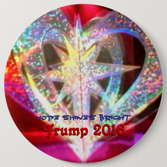 Hope shines bright 6 cm round badge (Front)