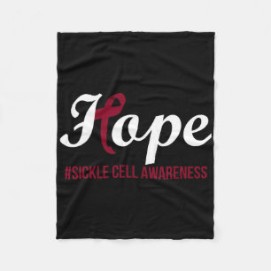 Hope - Sickle Cell Awareness Month Burgundy Ribbon Fleece Blanket