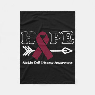 Hope - Sickle Cell Disease Awareness Burgundy Ribb Fleece Blanket