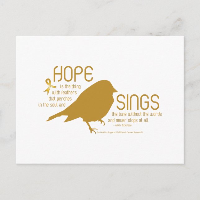 Hope Sings Gold Postcard (Front)