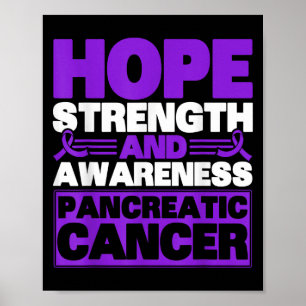 Hope Strength And Awareness Pancreatic Cancer Awar Poster