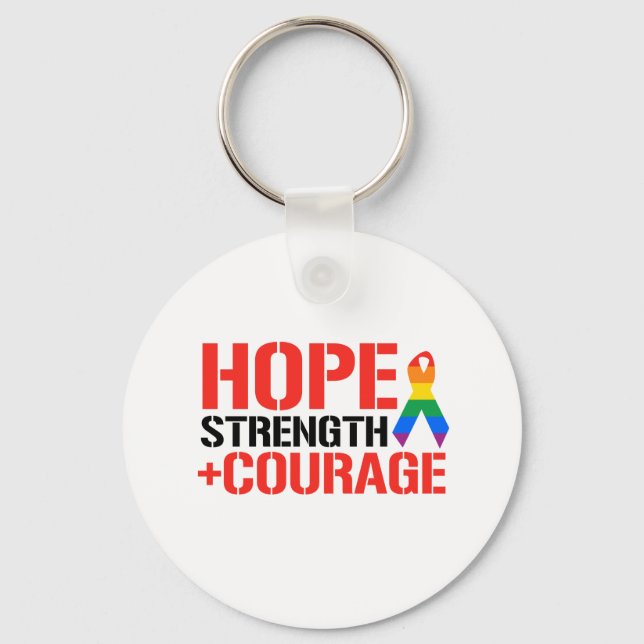 Hope, Strength, & Courage Key Ring (Front)
