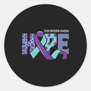 Hope Suicide Prevention Awareness Mental Health Me Classic Round Sticker