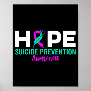 Hope Suicide Prevention Ribbon Depression Suicide Poster