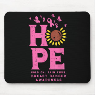 Hope Sunflower Butterfly Pink Ribbon Breast Cancer Mouse Pad