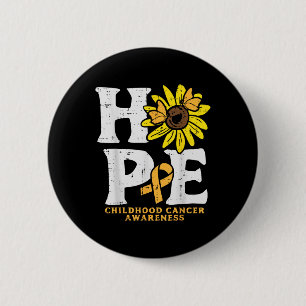 Hope Sunflower Childhood Cancer Awareness Men Wome 6 Cm Round Badge