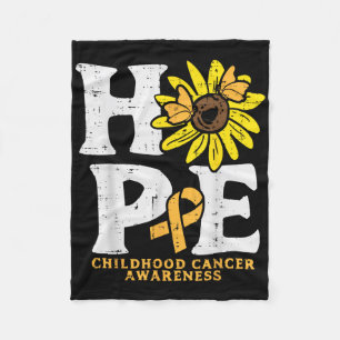 Hope Sunflower Childhood Cancer Awareness Men Wome Fleece Blanket