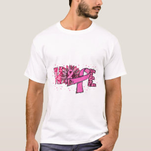 Hope Sunflower Leopard Pink Ribbon Breast Cancer A T-Shirt