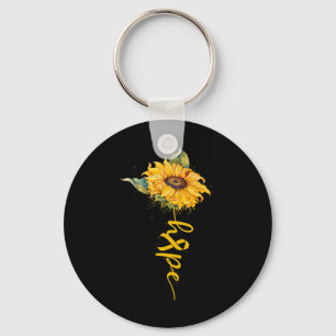Hope Sunflower Yellow Ribbon Childhood Cancer Awar Key Ring