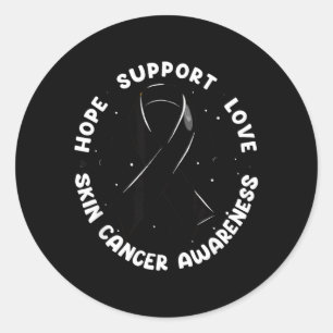 Hope Support Love Skin Cancer Awareness Classic Round Sticker
