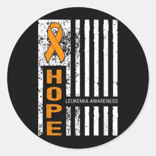 Hope Support Team Leukaemia Awareness Aamerica Usa Classic Round Sticker