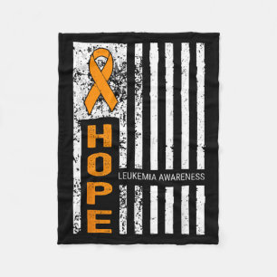 Hope Support Team Leukaemia Awareness Aamerica Usa Fleece Blanket