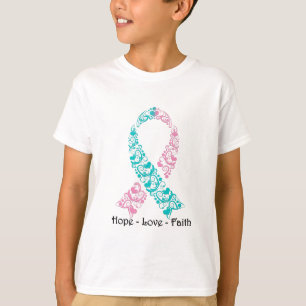 Hope Teal and Pink Awareness Ribbon T-Shirt