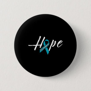 Hope Teal Ribbon Ptsd Awareness Outfit Gift Idea 6 Cm Round Badge