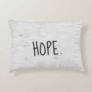 HOPE Text On Birch Tree Accent Pillow
