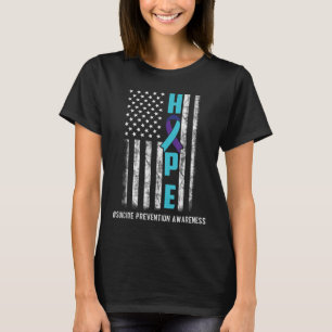 Hope Usa Flag Suicide Awareness Shirt Ribbon Menta