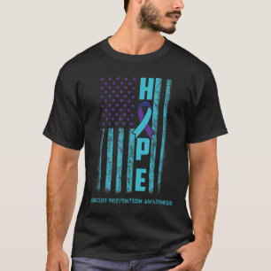Hope Usa Flag Suicide Awareness Shirt Ribbon Menta