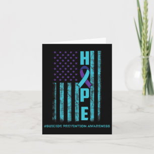 Hope Usa Flag Suicide Awareness Shirt Ribbon Menta Card