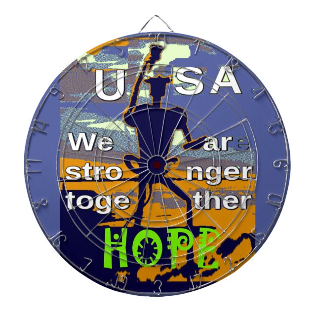 Hope USA We are Stronger Together Inspirational  Dartboard (Front)