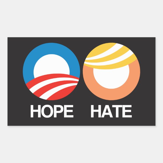 Hope vs. Hate Rectangular Sticker (Front)