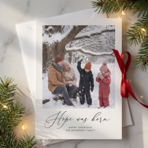 Hope Was Born | Religious Family Photo Christmas