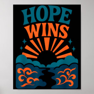 Hope Wins Romans 15_13 Sunrise Ocean Christian  Poster