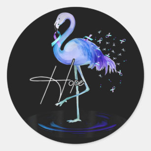 Hope With Flamingo Suicide Prevention Awareness Classic Round Sticker
