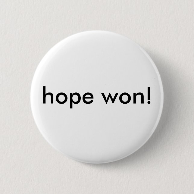 hope won! 6 cm round badge (Front)