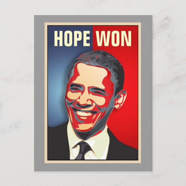 Hope Won - Barack Obama Postcard (Front)