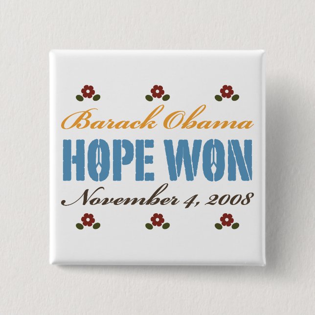 Hope Won Obama Button (Front)